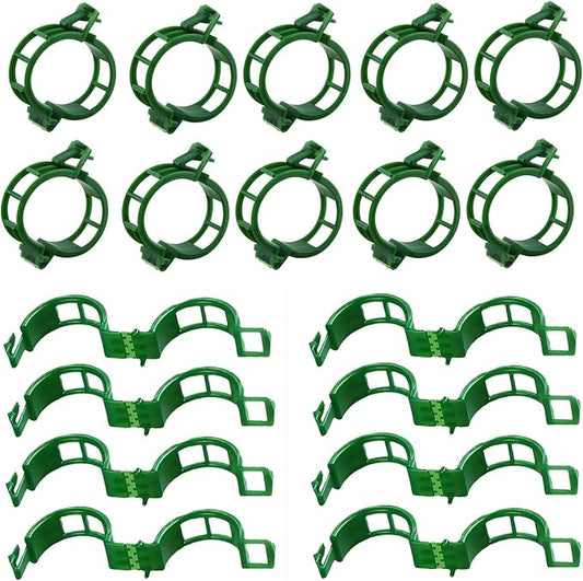 100pcs Plant Support Clips - Green Tomato Clips for String Trellis, Grape Vine Clips for Garden Netting Climbing Plants, Secured Plastic Plant Clip for Fixing Stem and Vine