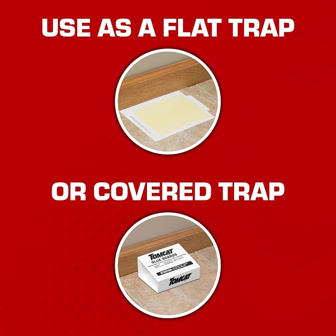 Tomcat Glue Boards with Eugenol for Enhanced Stickiness, Immediate Grip Glue Captures Mice, Cockroaches and Insects, Use Flat or Covered, Ready-To-Use, 26-Pack