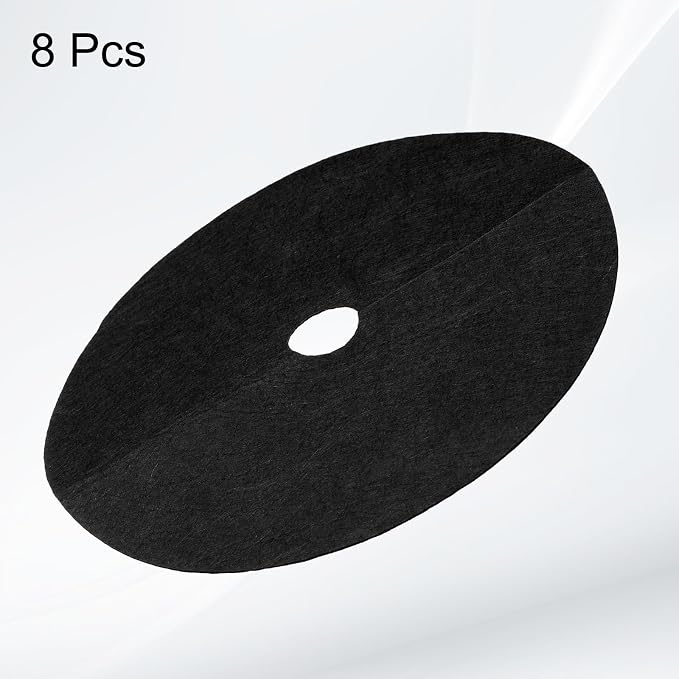 HARFINGTON 6pcs Tree Mulch Ring 9.8 Inch Non-Woven Round Tree Protector Weed Barrier Mat Plant Cover Rings for Weed Grass Control Root Protection, Black