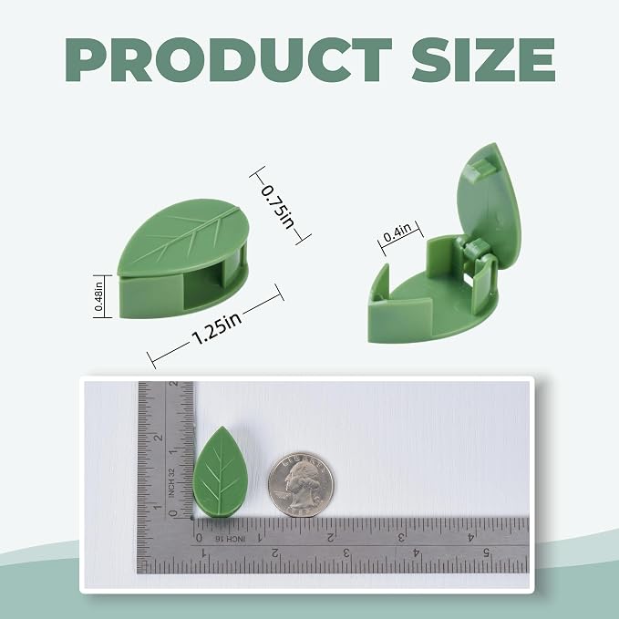 30/60/100PCS Plant Climbing Wall Fixture Clips,Invisible Wall Plant Vines Fixing Clips,Self-Adhesive Vine Support Holder for Climbing Plants. (60, Green-Leaf Shaped)