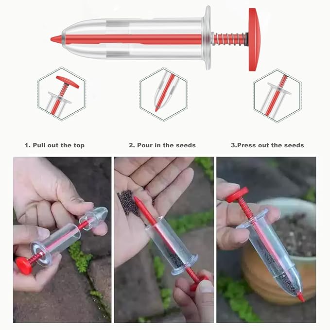 9pcs Seed Spreader Set,Adjustable Mini Sowing Seeds Dispenser, Handheld Mini Seedlings Dibber and Widger Garden Hand Tool, Ideal Gardening Tools for Small Seeds of Flowers, Vegetables