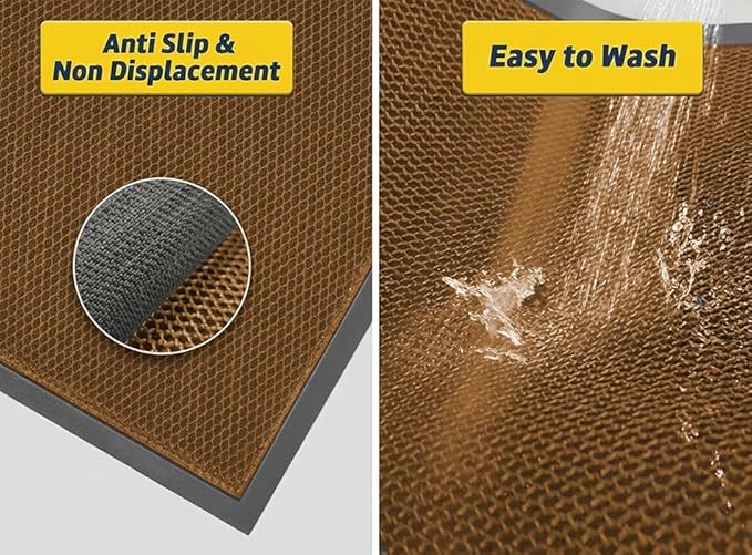 Muddy Mat® Meshy Mat Door Mat Heavy-Duty Quick-Dry Floor Mat, Sand & Dirt Trapper for Indoor & Outdoor, Ideal for Entrance, Mudrooms,Patios & Garages,Low-Profile,Non-Slip,Washable– Orange 23"x35"x0.4"