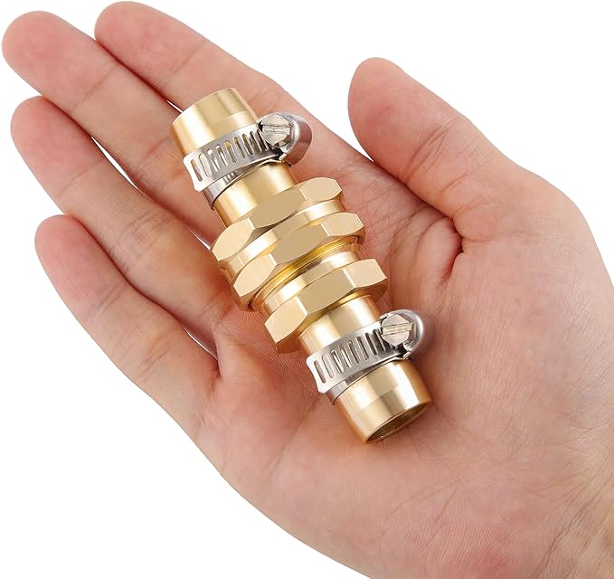 3 Set Garden Hose Repair Connector Kit with Clamps, Fit for 3/4" or 5/8" Garden Hose Fitting, Male and Female Hose Adapter, Water Hose Repair Kit