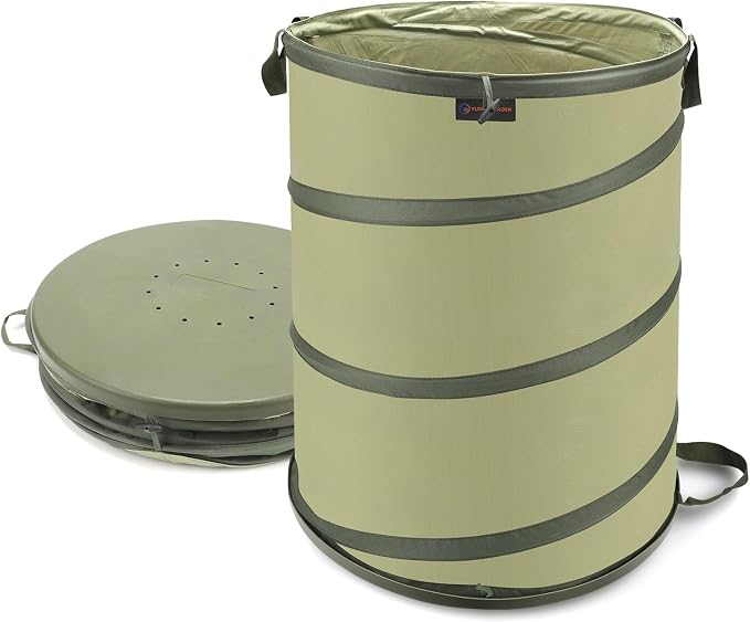YUDI & GARDEN 45 Gallon Hard Bottom Collapsible Garden Bag, Heavy Duty Collapsible Trash Can for Collecting Weeds, Leaf, Party and Yard Waste