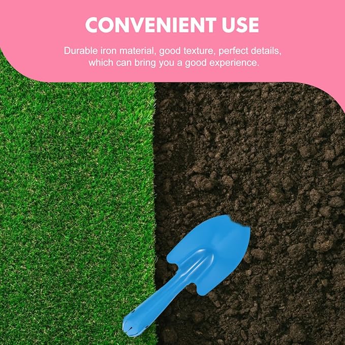 4 Pcs Small Garden Shovel Set, Colorful Metal Hand Trowel Dirt Spade, Mini Iron Digging Planting Tools for Kids Toddler Sandbox Beach Plant