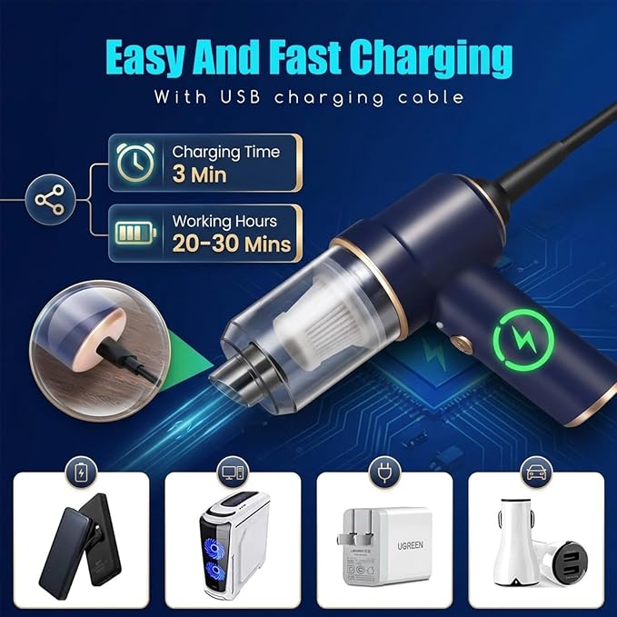 2026 Bug Vacuum Catcher - Spider and Insect Catcher Traps,Cordless Handheld Vacuum Cleaner Rechargeable Bug Catcher Strong Suction with Suction Nozzle for Cockroach Bedbug Ant Beetle
