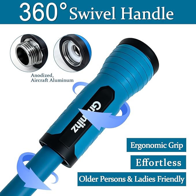 Garden Hose 6ft, Made of TPE(BetterThan PVC), Lightweight but Durable Water Hose with Ergonomic Swivel Fittings, Drinking Water Safe Material