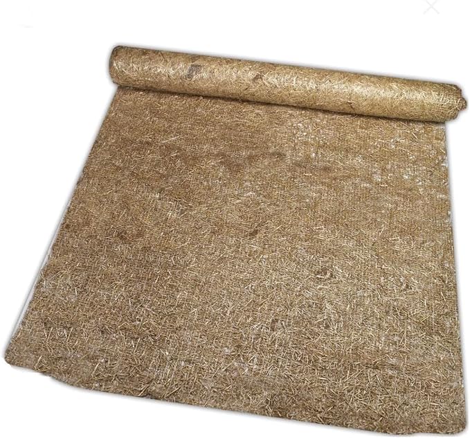 Farm Plastic Supply - Erosion Control Blanket - Straw Garden and Landscape Cover, Erosion Control Blanket, Straw Blanket, Erosion Control, Mulch, Slope Stabilizer, and Seed Protector (2' x 112.5')