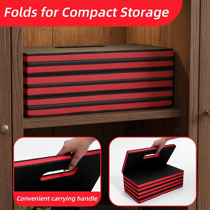 Kifmurase 1" Foldable Thick Kneeling Pad, 5 Fold Comfortable EVA Foam Knee Pads, Waterproof Mechanic Kneeling Pad with Handle, High-Density Cushion Mat for Gardening, Workout, Exercise, Mechanic