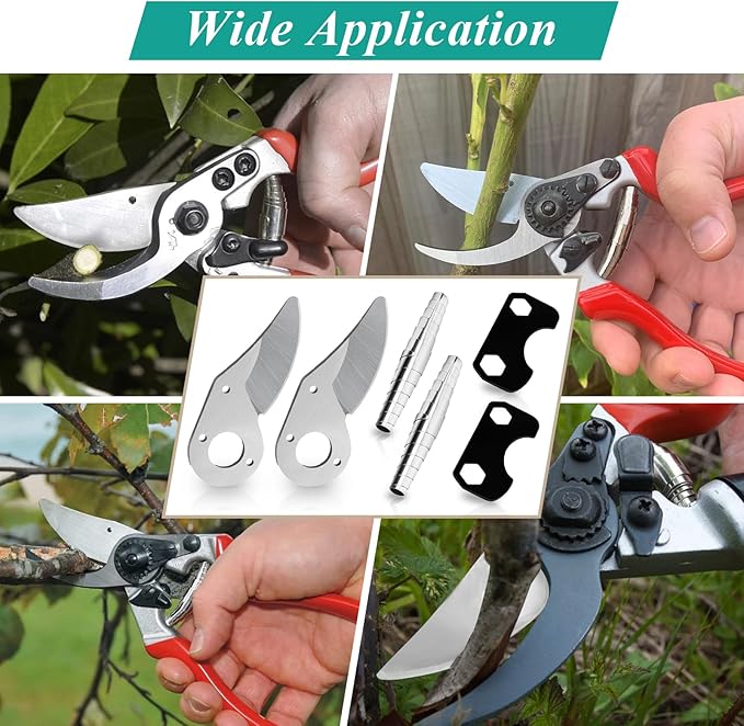 2 Pcs Hand Pruner Replacement Kit (6/3-1) for Felco Pruners Models: F6 & F12 - Spare Blade, Spring & Adjustment Key for Garden Pruning Shears & Bypass Clippers