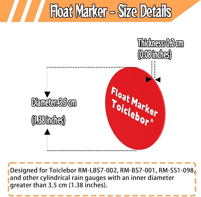 15-Pack Replacement Red Float Markers for Rain Gauge,Compatible RM-LBS7-002, RM-BS7-001, RM-SS1-098