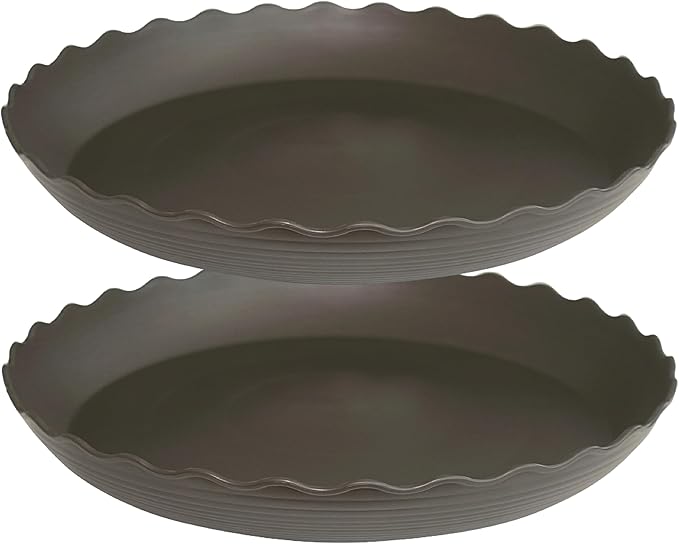 2 Pack of 18 inch Plant Saucer Plant Tray, Plastic Plant Saucer, Heavy Duty Plant Tray for Pots, Plant Saucers for Indoors Planter, Garden Water Plate Bowls for Gallon Grow Bags (Brown)