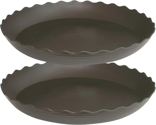 2 Pack of 10 inch Plant Saucer Plant Tray, Plastic Plant Saucer, Heavy Duty Plant Tray for Pots, Plant Saucers for Indoors Planter, Garden Water Plate Bowls for Gallon Grow Bags (Brown)