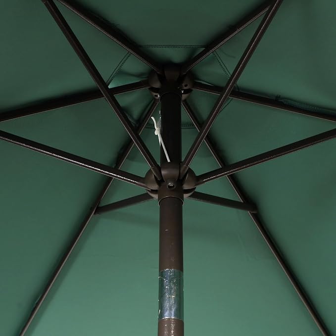 Blissun 7.5 ft Patio Umbrella, Yard Umbrella, Outdoor Market Umbrella with Push Button Tilt Crank, Seaglass