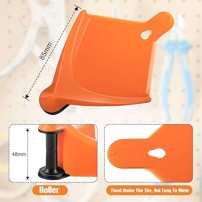 Dreyoo 4 Pcs Car Hose Guide, Tire Hose Roller for Car Washing, Detailing Tire Hoses Guide Preventing Pressure Washer Hoses Stuck Under The Wheels, Plastic Wash Tool to Avoid Snagging(Orange)