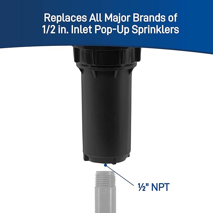 Orbit 80311-6" Professional Pressure-Regulating Pop-Up Spray Head Sprinkler with 15' Adjustable Pattern Nozzle