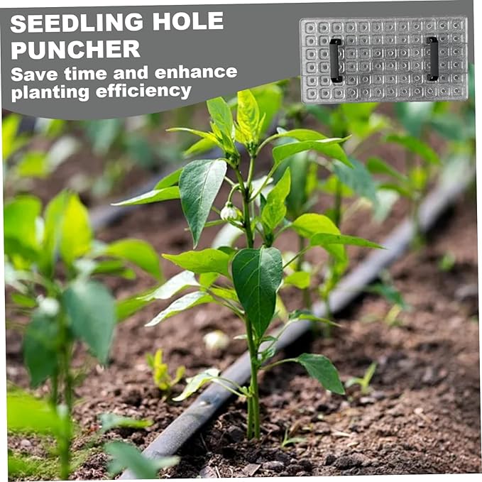 72 Hole Seed Dibber Clear Plastic Soil Digger for Uniform Planting, Efficient Seed Planter & Spacer with Handle for Garden Beds