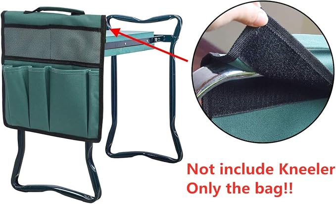 COCO Garden Pouches Kneeler - 2 Pack Outdoor Gardening Stool Pouch, Workseat Storage Tote Hanging Organizer, Heavy-Duty 600D Oxford Cloth Tool Bag