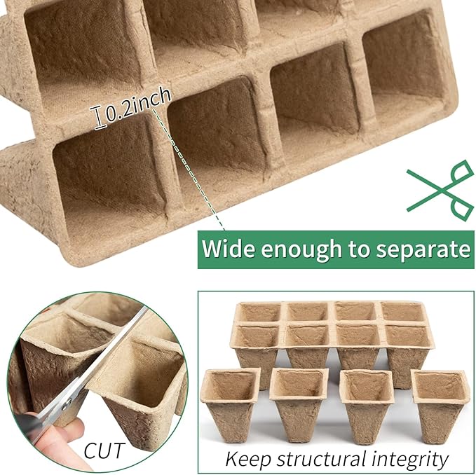 240 Cells Seed Starter Tray, 20 Pack Seed Starter Kit for Planting Seeds, Biodegradable Peat Pots, Value Germination Kit with 200 Plant Labels, 2 Transplanting Tools, 1 Spray Bottle