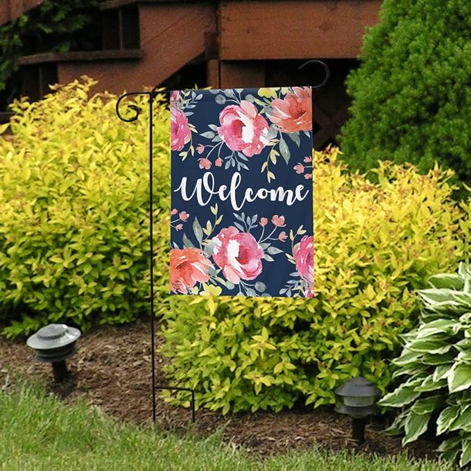 Briarwood Lane Watercolor Floral Spring Garden Flag Welcome Flowers 12.5" x 18"