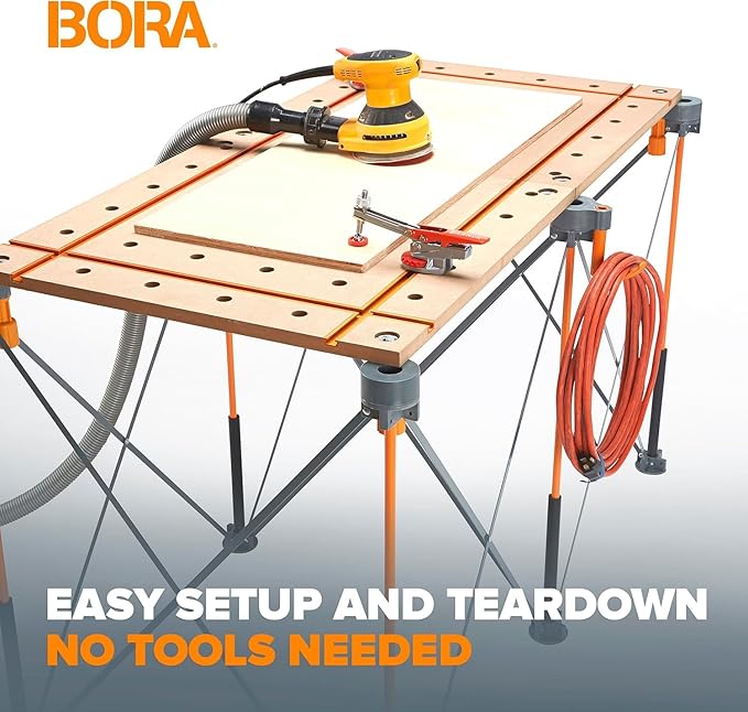 Bora Centipede Table Top 2x4 Folding Workbench Top with T-Tracks and Dog Holes for Accessories - Portable Work Table Tops for Bora Tools Centipede Stand - CK24T