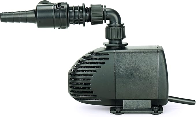 Aquascape Ultra 400 GPH Submersible Pond & Water Garden Pump 91005 | for Fountains, External Filters, Small Ponds, Fish-Safe Design, Pre-Filter Cage, Multi-Hose Fitting, 91005
