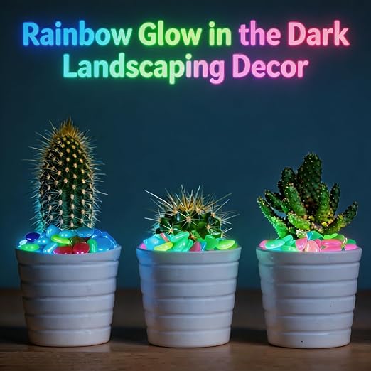 Night Guide Pebbles, 2026 New Colorful Luminous Garden Stones, Rainbow Glow in the Dark Stepping Rocks Outdoor Landscaping Decor Glowing Stones Fish Tank Aquarium Decorations 200PCS