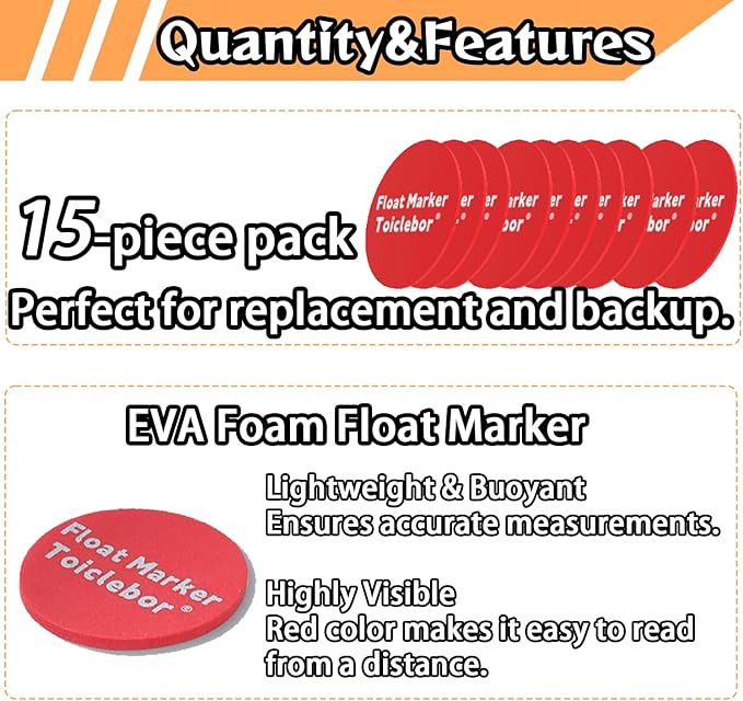 15-Pack Replacement Red Float Markers for Rain Gauge,Compatible RM-LBS7-002, RM-BS7-001, RM-SS1-098