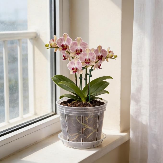 LUCKJUJU 30 Pcs Plant Support Stakes with 30 Pcs Plant Clips Garden Floral Flower Support Single Stem Support Stake for Phalaenopsis Orchid Flower Roses Amaryllis