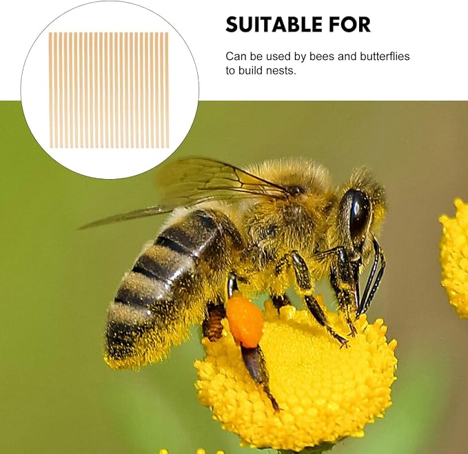 VANZACK 400 Pcs Replacement Straw Bee Tubes Nesting Tube Refill Inserts for Outdoor Mason Bee Houses Lightweight and Easy to Install 5.70In Length