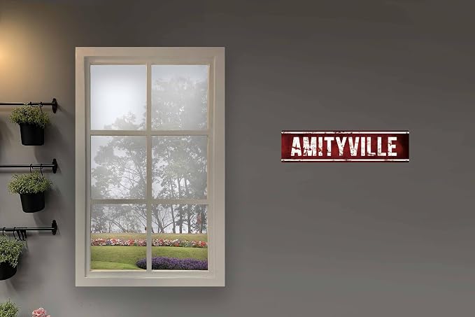 Vintage Tin Sign Retro Metal Amityville Signs For Home Decor Stylish Wall Art Plaques Gift For Home Bathroom Kitchen And Gothic Wall Decor In Every Room 4x16 In
