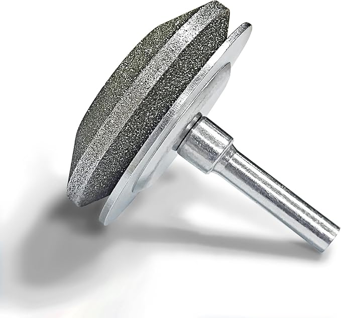 Diamond Lawn Mower Blade Sharpener, 120 Grit, All-Metal Construction, for Any Power Hand Drill (120 Grit)