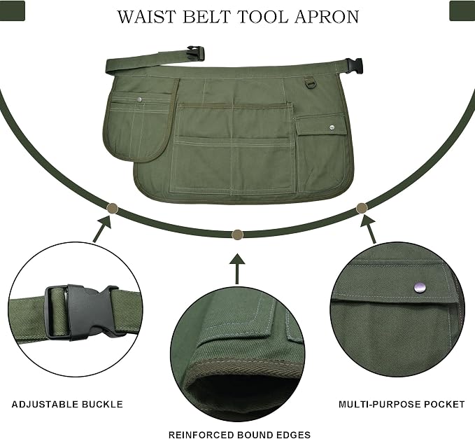 Nanxson Tool Apron Half Canvas Apron With Muti-Pockets for Home Garden Painting Crafting Woodworking CFG003