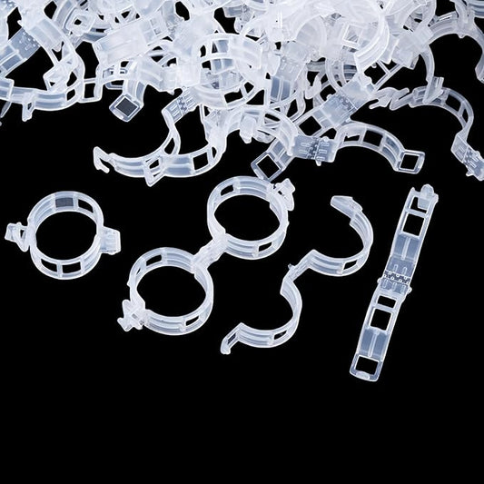 100 Pcs Plant Support Clips,Plastic Clips for Securing Plants,Tomato Vine Clips,Plant Fixing Clips,Garden Clips for Climbing Plants,Grape,Vine Vegetables (100, White)