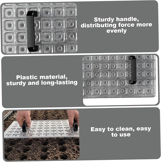 72 Cell Seed Starter Tray Soil Digger - Efficient Seed Planter Tool with 2 Handles for Quick Planting, Clear Plastic Seeds Spacer & Dibber for Garden