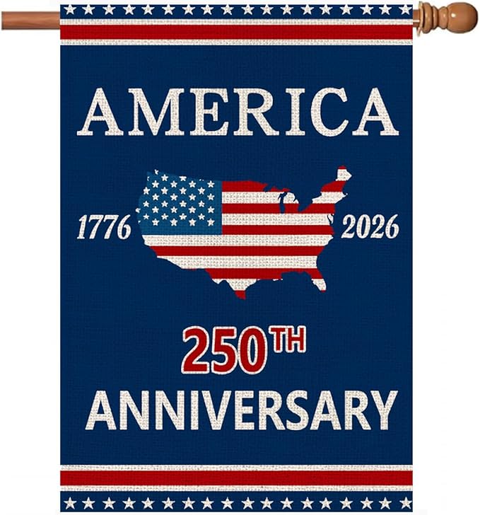 250 Anniversary Usa Garden Flags for Outside, 250 Anniversary USA Flag 1776-2026 Yard Sign 4th of July Decorations Patriotic Freedom Banner Double-Sided Waterproof Flag House Flag 28x40 Inch 250 Year American Flag