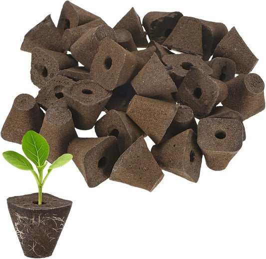 M METERXITY 20-Pack Grow Sponges, 1.3x0.6x1.2 Inch Replacement Root Growth Sponges Seed Pods for Plant Rooting/Seed Germination/Hydroponic Gardens System Supplies, Starter Plug for Seeds