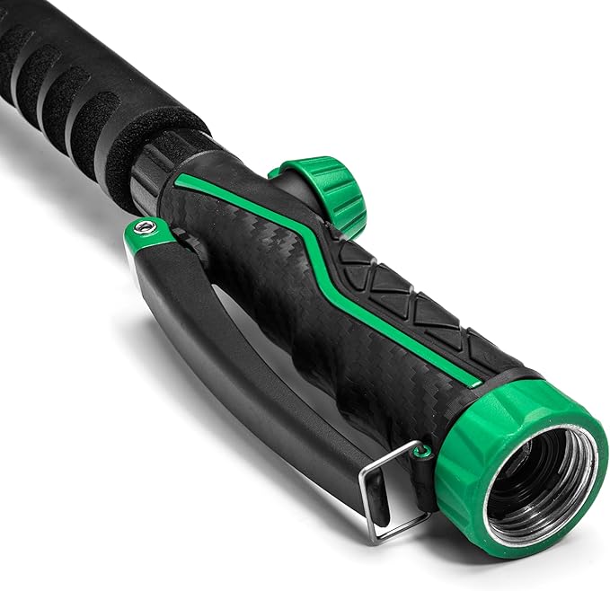 Rain Bird TRNZLWAND16 16" Watering Wand Garden Hose Nozzle, Front Trigger, Carbon Fiber Texture, Shower Spray Pattern