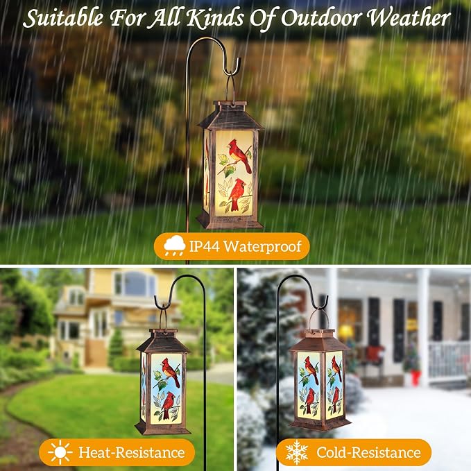 Solar Lanterns for Garden Decor, Waterproof Design Solar LED Hanging Lights for Yard, Patio, Lawn, and Porch, Gifts for Mom, Grandma(Limb)
