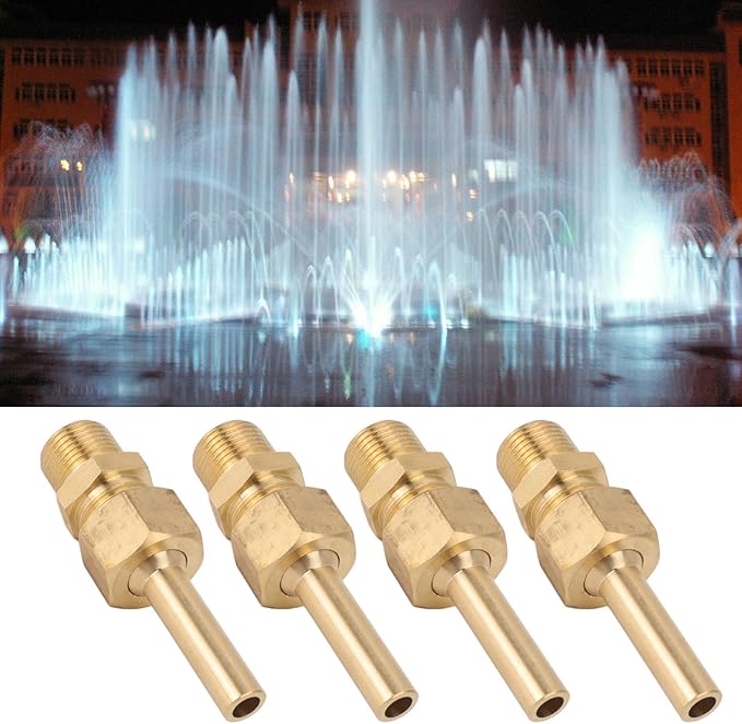 Water Fountain Nozzles, Pure Copper Large Hexagonal Direct Jet Nozzle with Male Thread, Water Fountain Nozzles, for Garden Ponds Amusement Parks Museum, Copper, G3/8