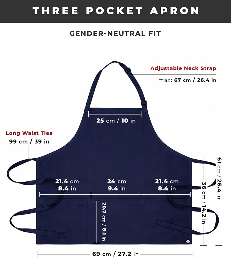 Chef Works Unisex Three Pocket Apron
