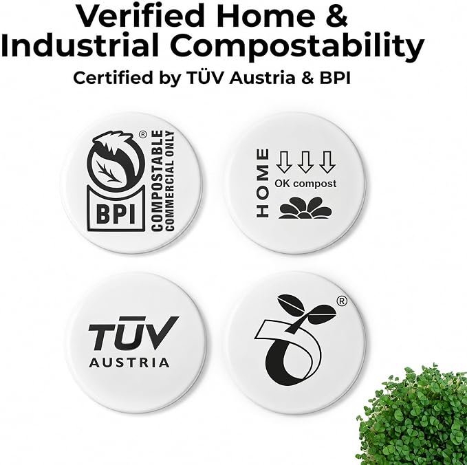 Compostable Trash Bags for Kitchen Compost Bins – 2.6 Gallon Compost Bags for Countertop Bin, Green Compostable Bags, BPI Certified ASTM D6400, Leak-Resistant Food Waste Bags (50 Count)