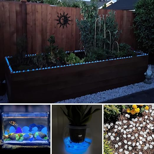 NAMTSO Glow in The Dark Rocks Outdoor, 200 pcs White Solar Rocks for Landscaping, Outdoor Decor Glow in The Dark Stones, Glowing Pebbles for Garden Backyard Patio Lawn Pond Fish Tank Aquarium Decor