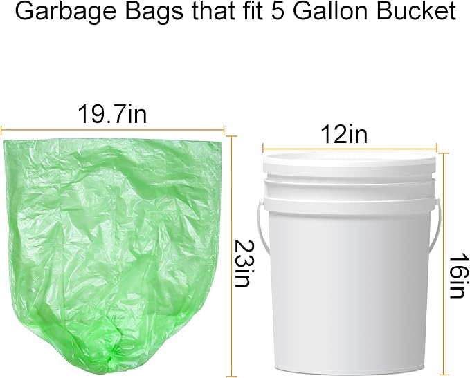 Biodegradable Trash Bags 4-6 Gallon, 100 Counts, Extra Thick Small Trash Bag Recycling Garbage Bags For Kitchen Bathroom Yard Office Wastebasket Car