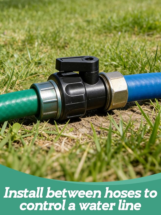 Cosweet 24 Pack 3/4'' Plastic Garden Hose Shut Off Valve- Standard Water Shutoff Valve Shut-Off Ball Valve Thread Connector Coupling for Telescopic Water Pipe Water Gun Valve Control