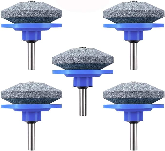 Lawn Mower Blade Sharpener, Blade Sharpening Drill Kit Knife Sharpener Lawnmower Blade Sharpener Tool Kit for Garden Tool Power Drill, Durable, 5PCS