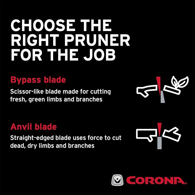 Corona Tools Forged Steel ClassicCUT Bypass Hand Pruner – 1-Inch Cut Capacity Garden Pruning Shears for Stems & Branches, Heavy-Duty Bypass Pruners for Tree, Shrub & Plant Trimming