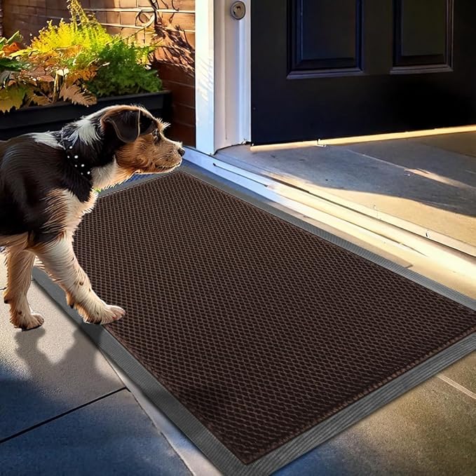 Muddy Mat® Meshy Mat™ Door Mat Heavy-Duty Quick-Dry Floor Mat, Sand & Dirt Trapper for Indoor & Outdoor, Ideal for Entrance, Mudrooms,Patios & Garages,Low-Profile,Non-Slip,Washable– Brown 23"x35"x0.4"