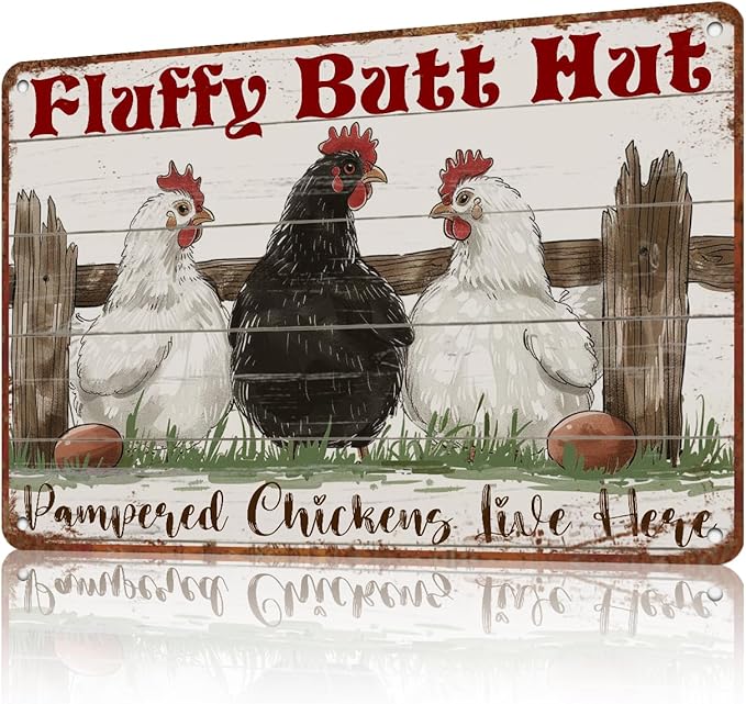 Chicken Coop Metal Sign Accessories Funny Chicken Coop Sign For Home Decor Kitchen Decoration Wall Art Farm Farmhouse Vintage Decor 12 * 8in