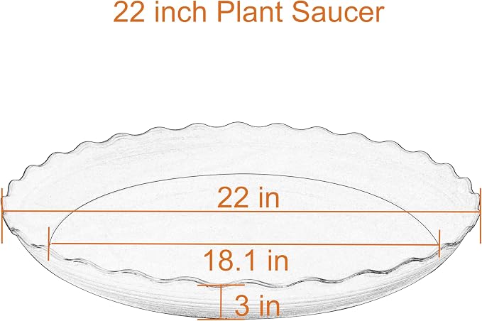 2 Pack of 22 inch Plant Saucer Plant Tray, Plastic Plant Saucer, Heavy Duty Plant Tray for Pots, Plant Saucers for Indoors Planter, Garden Water Plate Bowls for Gallon Grow Bags (Terracotta)